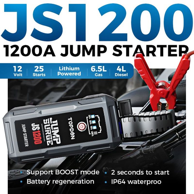 TOPDON Car Jump Starter JumpSurge 1200, 10000 mAh (TOPJS12) TSBOHEMIA.CZ